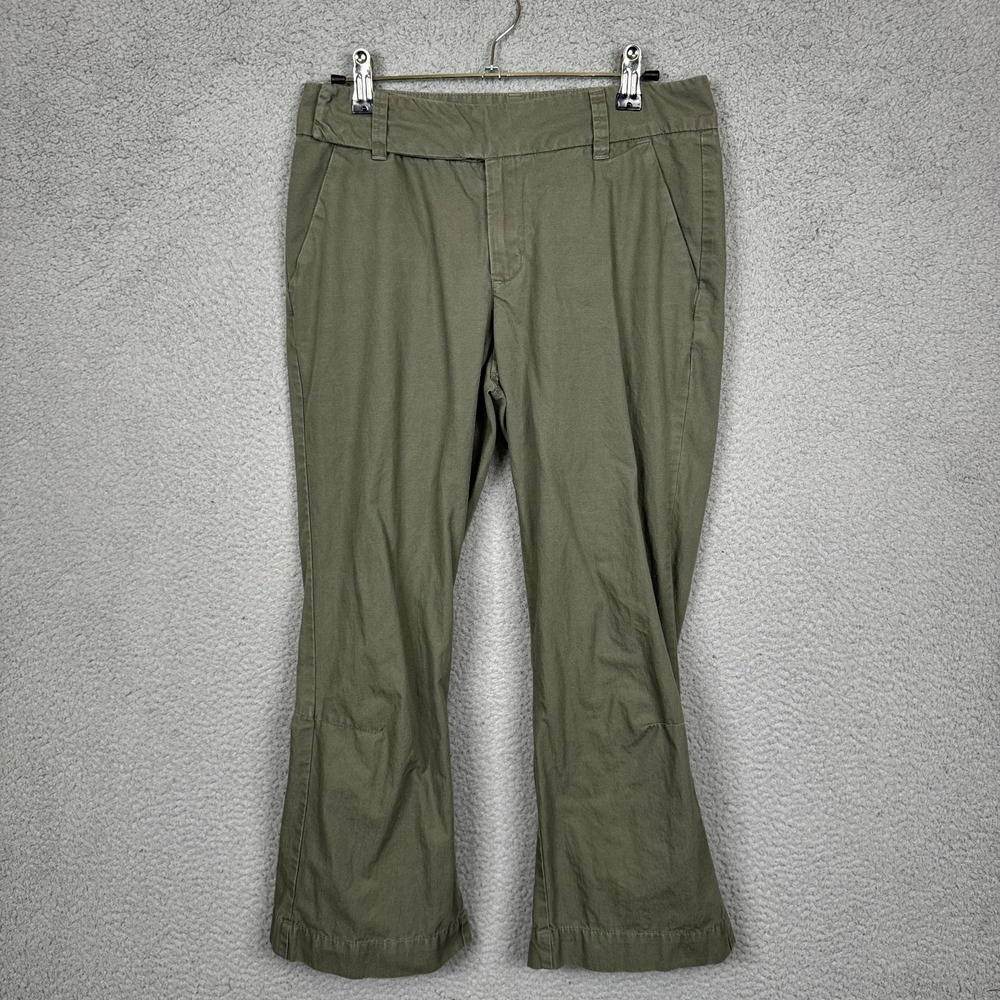 Patagonia Pants Womens 4 Olive Green Cropped Flare Outdoor Hiking Trail Camp Eco - Picture 1 of 11